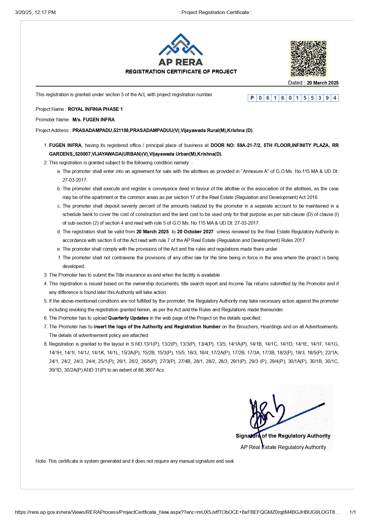 Royal Infinia Plan 1
