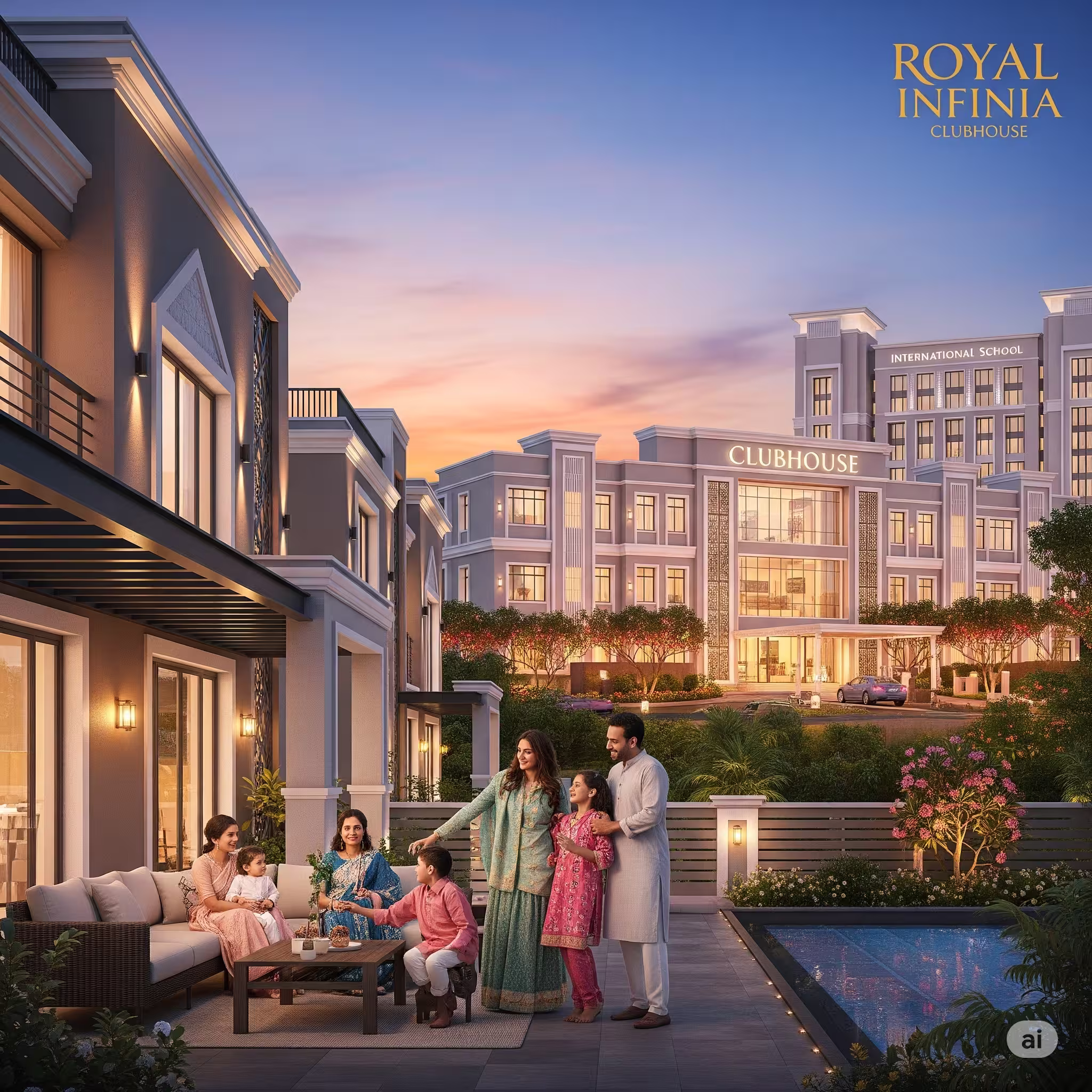 Lush green plots in Royal Infinia